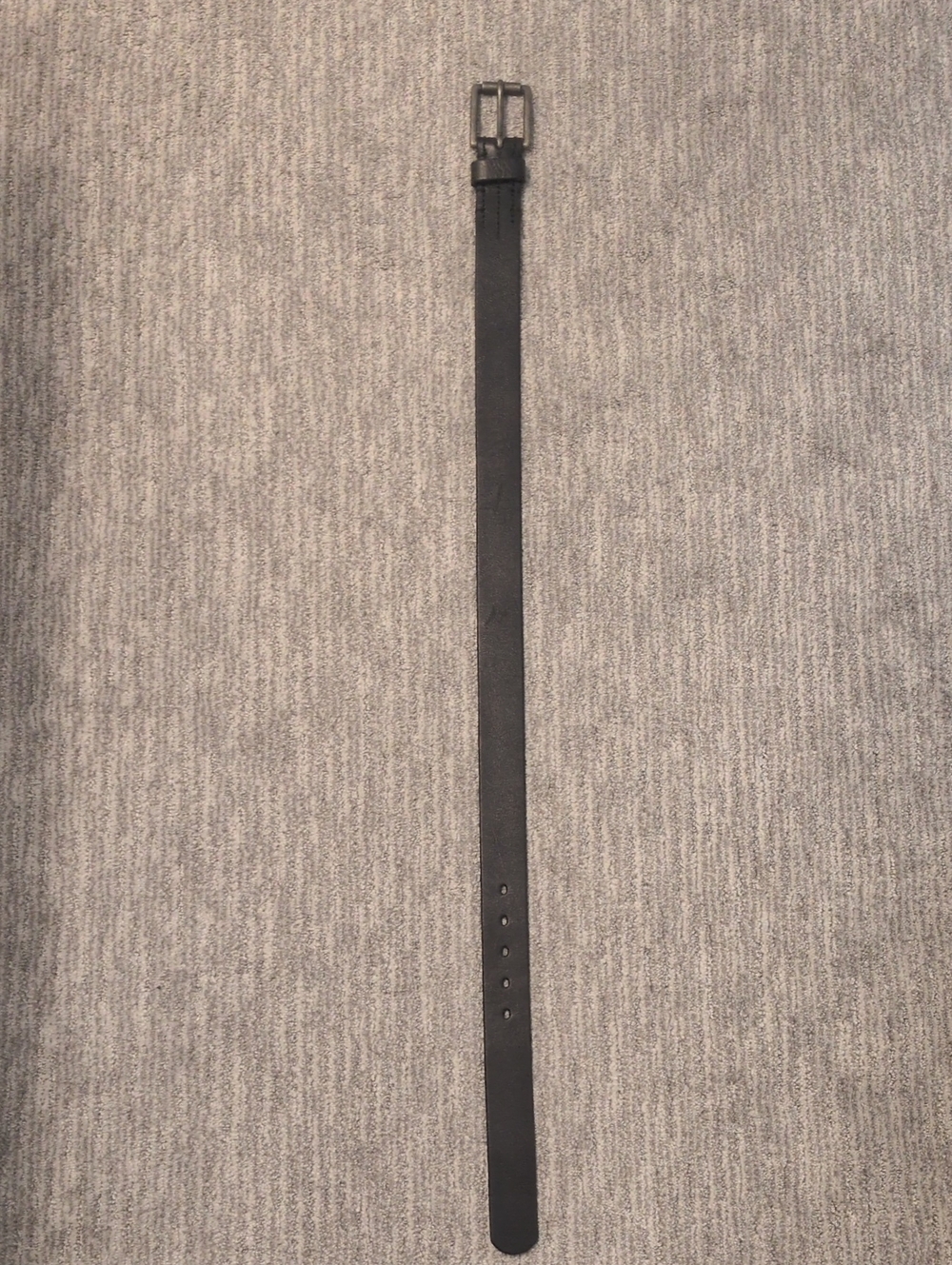 Classic Black Leather Belt with Gunmetal Buckle